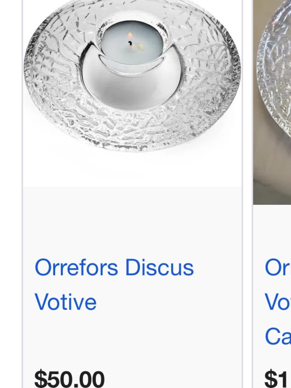 Orrefors Kostaboda Clear Textured Crystal Votive Holder